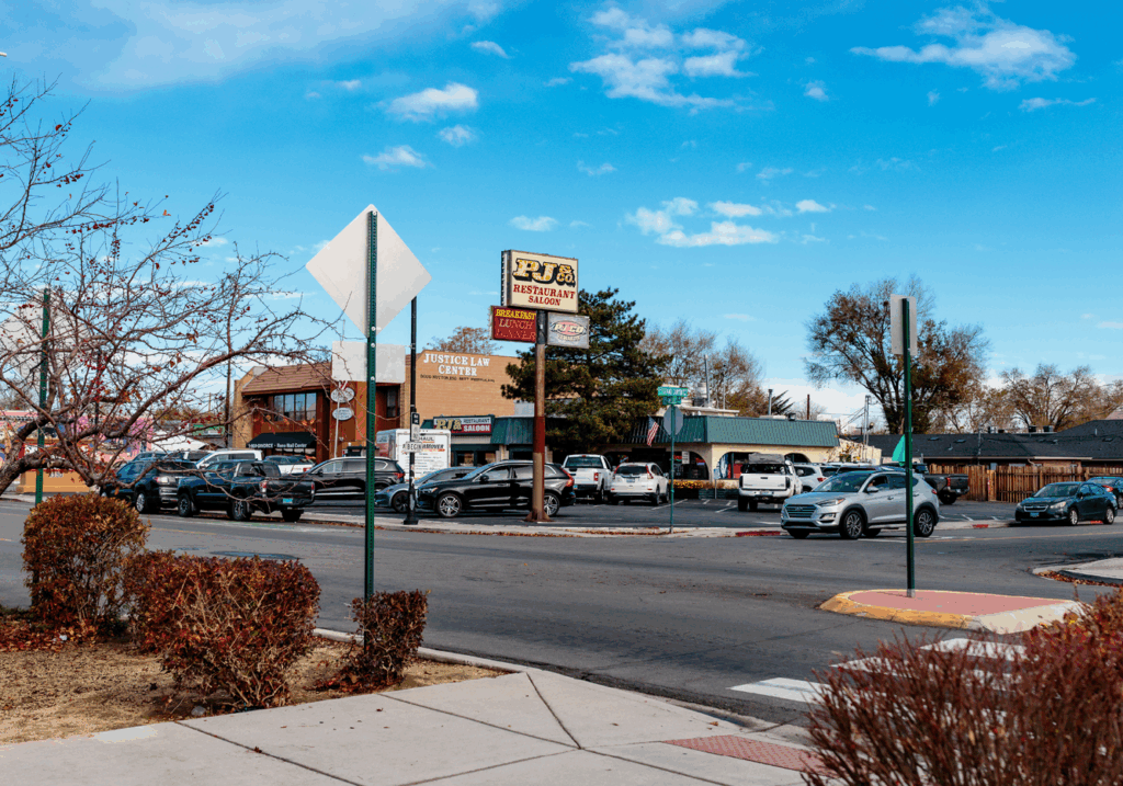 Big signs outside of PJ & CO Restaurant Saloon.